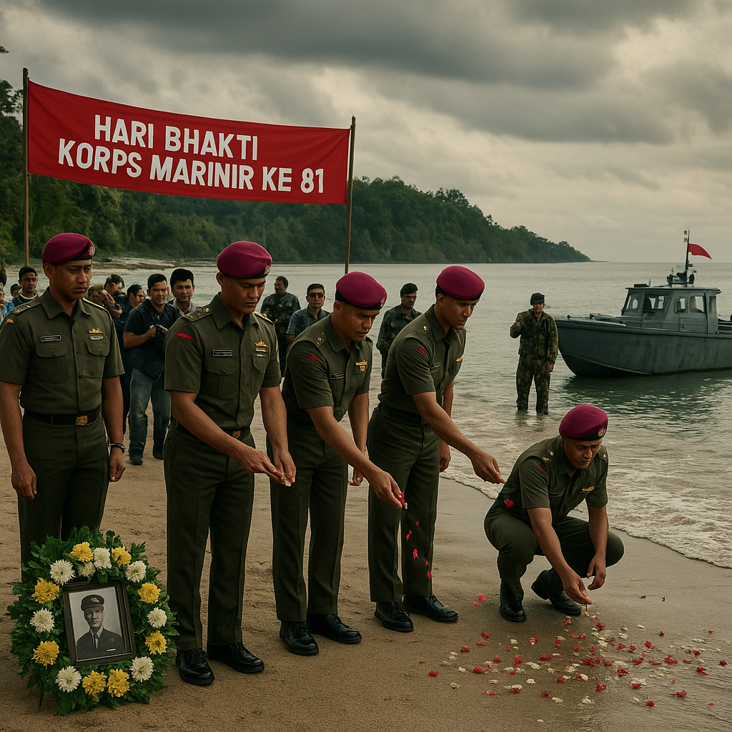 Tradisi Korps Marinir: Napak Tilas Pendaratan Teluk Rata di Hari Bhakti Korps Marinir Ke-81