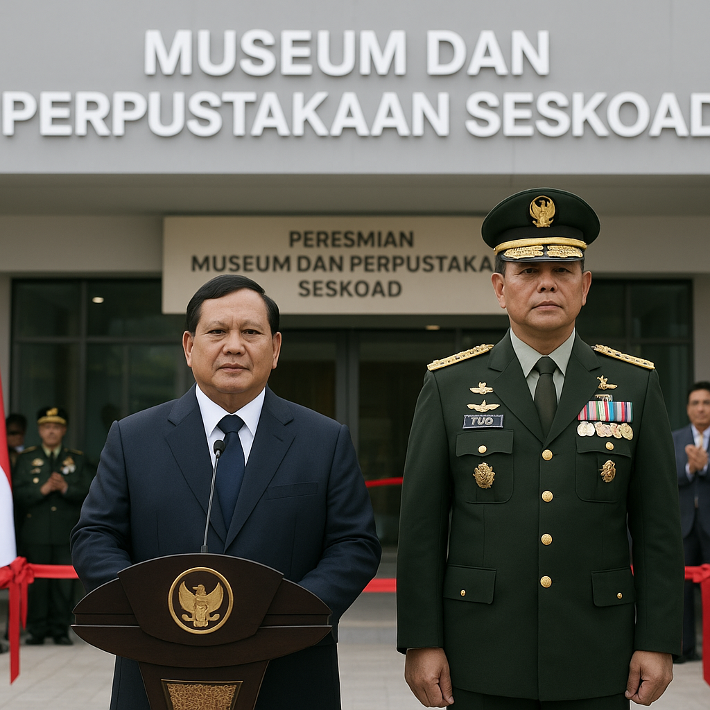 Panglima TNI Dampingi Presiden Prabowo Subianto Resmikan Museum dan Perpustakaan di Seskoad