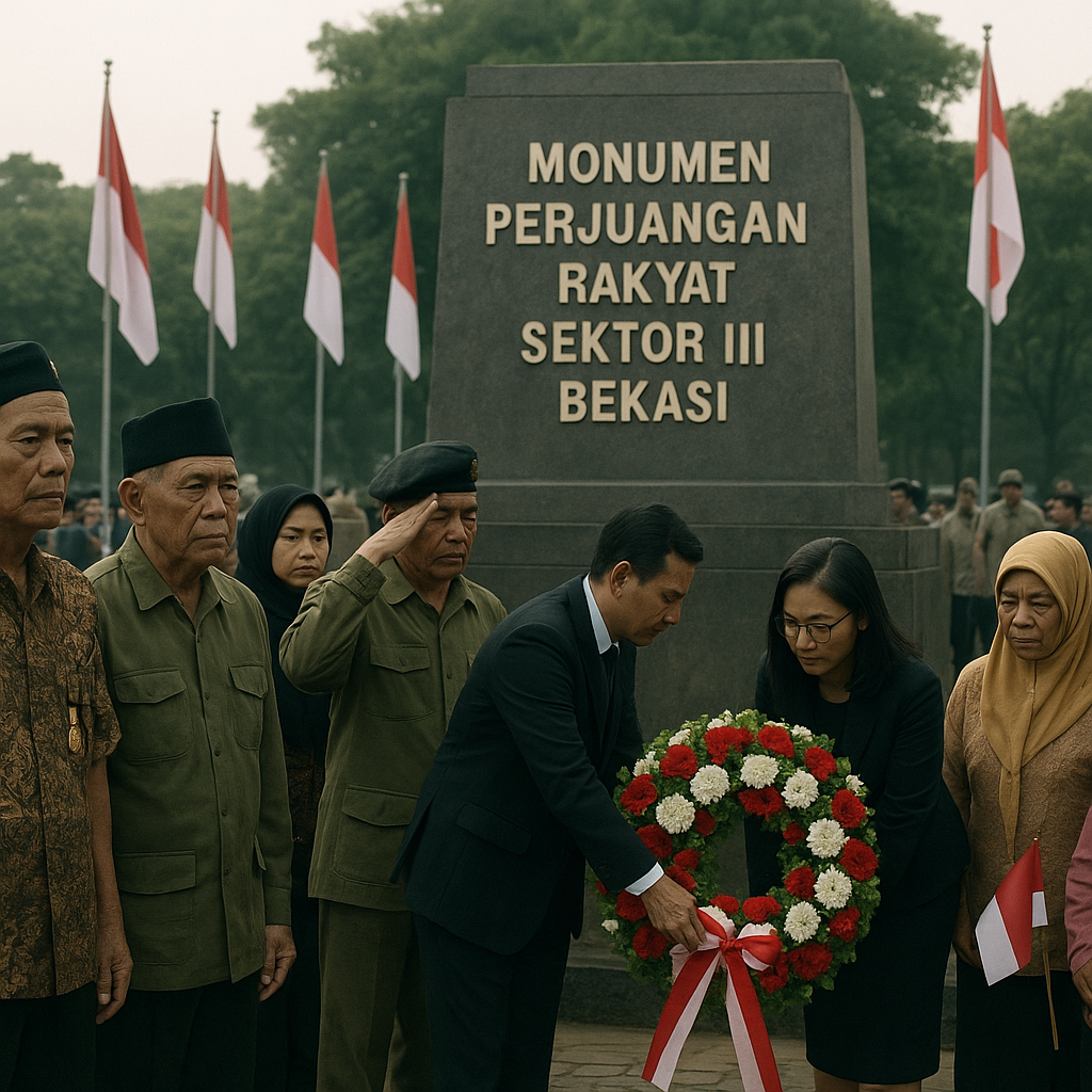 Napak Tilas Jejuang, Warga dan Eks Pejuang Ziarah ke Monumen Perjuangan Rakyat Sektor III Bekasi