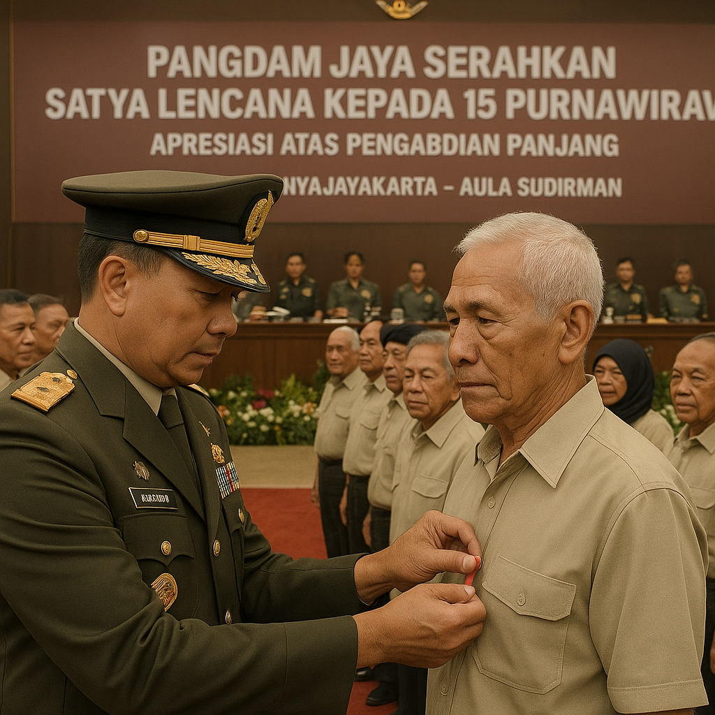 Pangdam Jaya Serahkan Satya Lencana kepada 15 Purnawirawan, Apresiasi atas Pengabdian Panjang