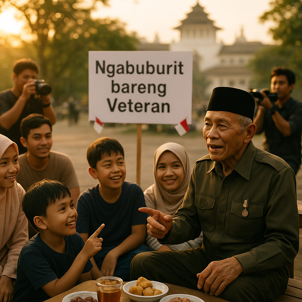Upacara Tradisi 'Ngabuburit bareng Veteran' di Bandung, Silaturahmi Sambil Mendongeng Perjuangan