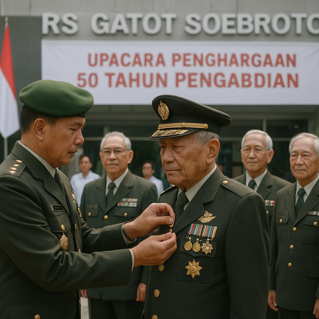 Upacara Penghargaan 50 Tahun Pengabdian bagi Purnawirawan Perwira Kesehatan TNI AD