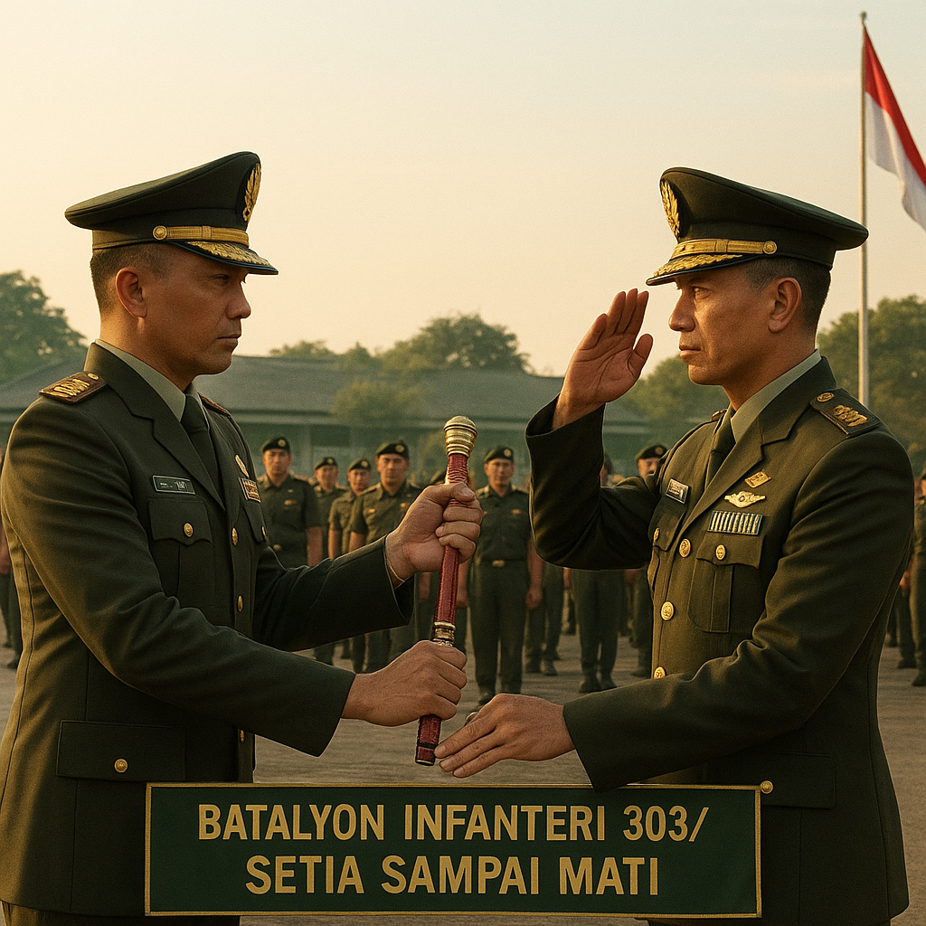 Upacara Tradisi Serah Terima Komando di Batalyon Infanteri 303, Melestarikan Warisan Kehormatan