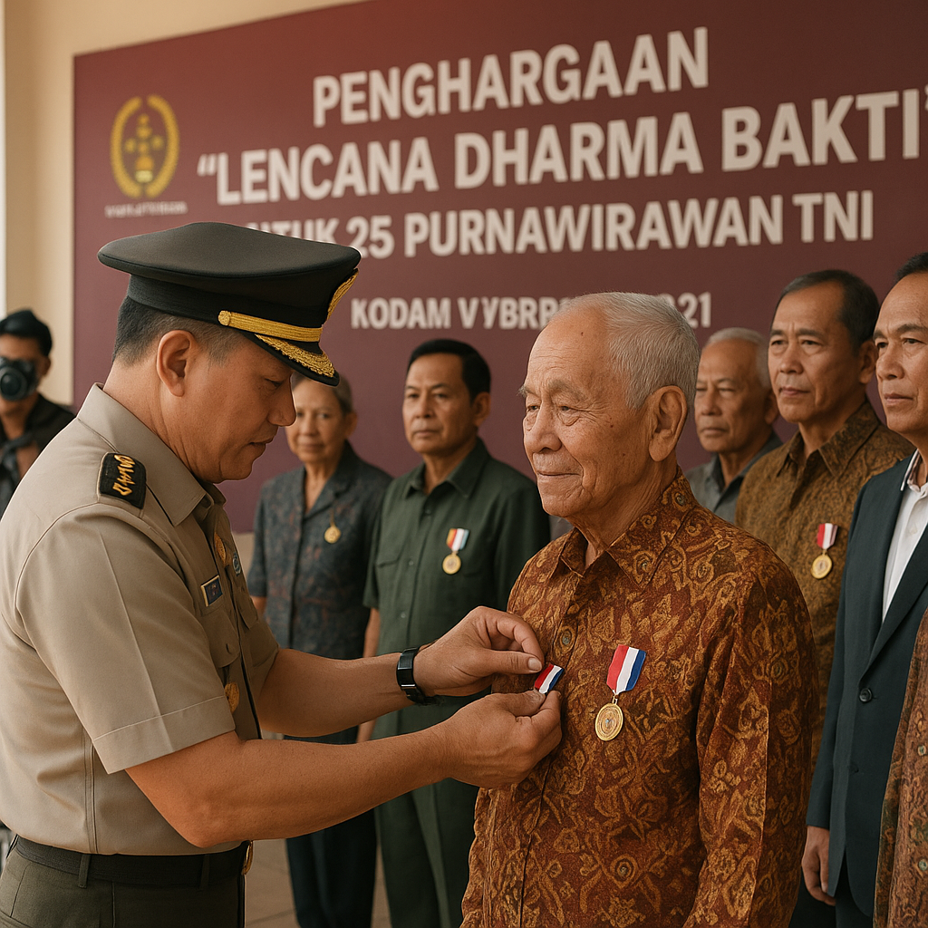 Penghargaan 'Lencana Dharma Bakti' untuk 25 Purnawirawan TNI yang Konsisten Membina Masyarakat
